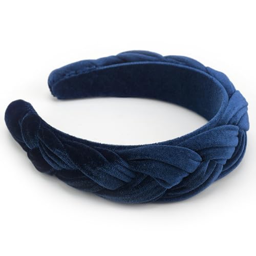 DRESHOW Samt Geflochtene Stirnband Damen Trachten Haarreif Breit Vintage Haare Bands Mode Stirnbänder für Damen von DRESHOW