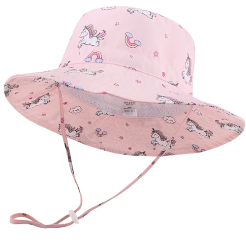 DRESHOW Unisex Baby Kleinkinder Sonnenhut Kappe Mütze Fischerhut Strandhut Kinder Baby Bedruckte Sommerhut UV Schutz UPF 50+ von DRESHOW