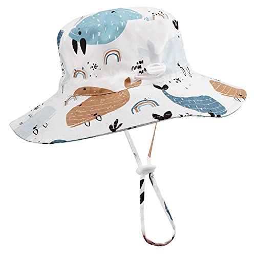 DRESHOW Unisex Baby Kleinkinder Sonnenhut Kappe Mütze Fischerhut Strandhut Kinder Baby Stern Sommerhut UV Schutz UPF 50+, Age 1-2 Jahre, Size 50cm von DRESHOW