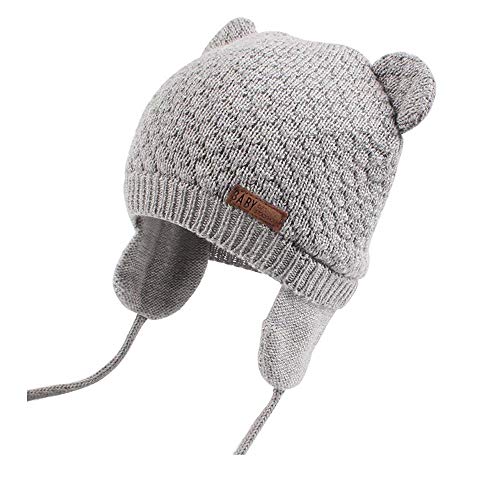 DRESHOW Unisex Baby Mütze Süßer Bär Kleinkind Earflap Beanie Warm für Herbst Wintermütze von DRESHOW