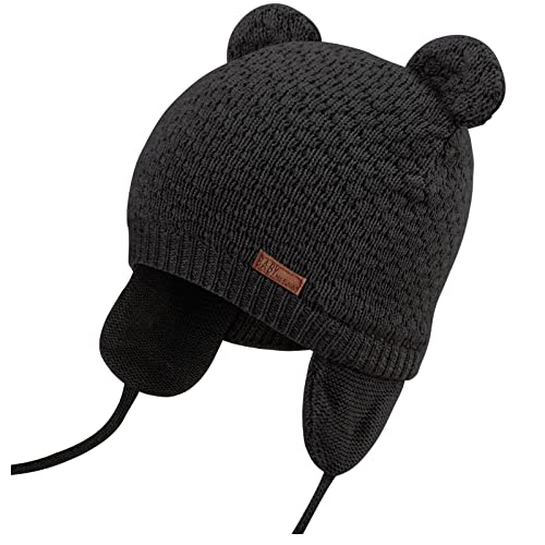 DRESHOW Unisex Baby Mütze Süßer Bär Kleinkind Earflap Beanie Warm für Herbst Wintermütze von DRESHOW