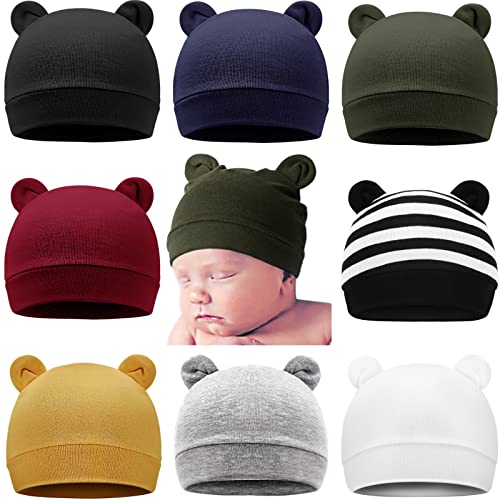 DRESHOW Unisex Mütze Hut Junge Mütze Frühling Mützchen Kleinkind Wendemütze Jersey Slouch Beanie Bekleidung Unisex Infant Hut Kindergarten Mütze von DRESHOW