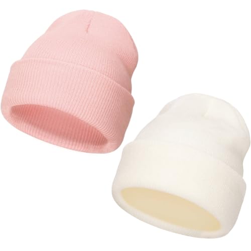 DRESHOW Winter Mütze Damen Beanie Mütze Herren Strick Beanie Unisex Slouchy Beanie Weich Warme Mütze 2 Stück von DRESHOW