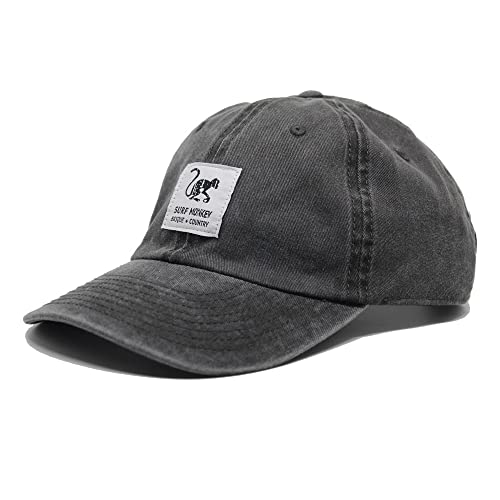 DRESSED IN MUSIC PLAY WITH ME Baseballmütze Classic Surf Monkey® - Dad Cap aus Twill ohne Rahmen (schwarz), Schwarz , One size von Surf Monkey