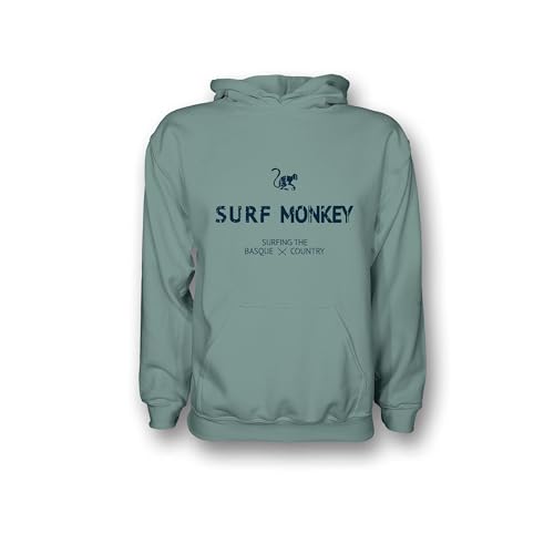 Dressed IN Music Play with ME Hoodie Herren/Damen-Sweatshirt mit Kapuze – Bio-Baumwolle GOTS Surf Monkey®, Salbeifarben, Large von Surf Monkey