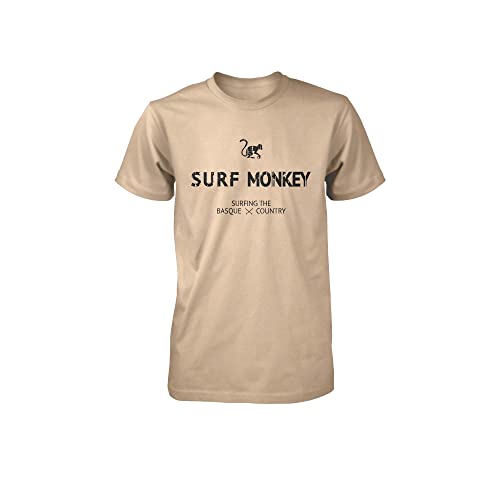 Surf Monkey® Kurzärmeliges T-Shirt mit Rundhalsausschnitt Bio-Baumwolle T-Shirt, Sandfarben, M von Surf Monkey