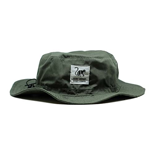 Sonnenschutzhut mit flexiblem Visier für Herren/Damen (UPF 50+) - olivgrün - Boonie Hat - Surf Monkey® von Surf Monkey