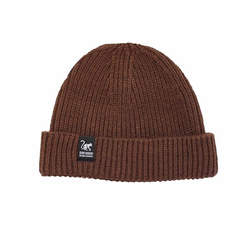 Surf Monkey Recycelte Docker-Mütze für Damen und Herren, Einheitsgröße – Beanie aus recyceltem Polyester – Wear&Care, braun, One size von DRESSED IN MUSIC PLAY WITH ME