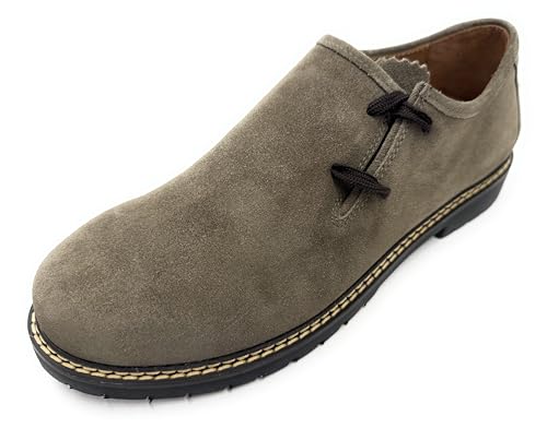 Herren Haferl Trachtenschuh Bruno | Echt Nubuk Leder | Braun-Grau-Taupe Gr. 40 von DRESSFIRE