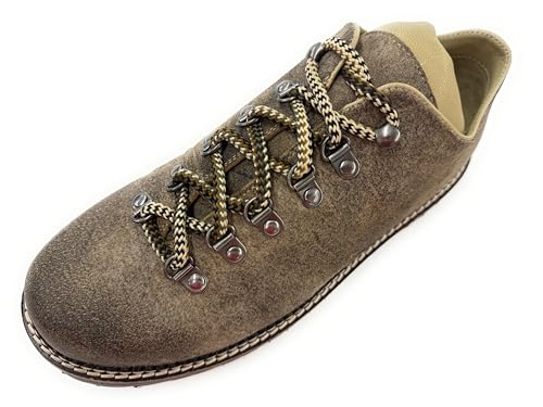 DRESSFIRE Herren Haferl Trachtenschuh Dieburg | Echt Leder | Farbe Braun-Taupe-Monk Gr. 47 von DRESSFIRE
