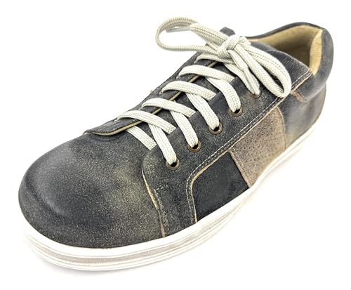 Herren Trachten-Sneaker Dingolfing | Echt Leder | Farbe Dunkelbraun-Meliert Gr. 42 von DRESSFIRE