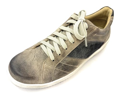 DRESSFIRE Herren Trachten-Sneaker Droschke | Echt Leder | Farbe Grau-Braun-Meliert Gr. 45 von DRESSFIRE