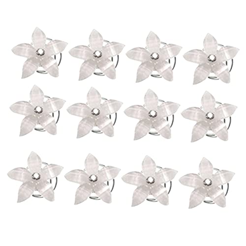 DRESSOOS Hochzeit Haar Set Von 12pc Spirale Blume Haarnadel Braut Haar Styling Strass von DRESSOOS