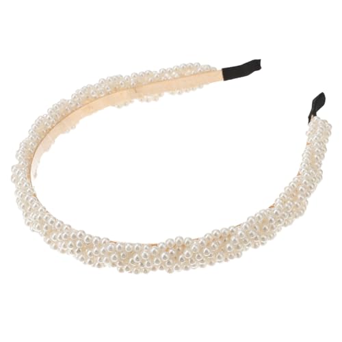DRESSOOS 1stück Perlen Haarband Damen Weiß Elegantes Stirnband Für Hochzeiten Und Partys Allround Haarschmuck Für Frauen Und Mädchen Leicht Farbecht Und Formbeständig Accessoire Für von DRESSOOS