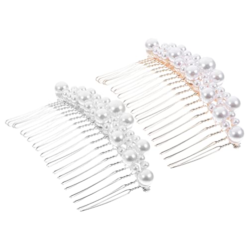 DRESSOOS 2stücke Perlen Haarkämme Für Frauen Haarnadeln Für Mädchen Hochzeits Haarschmuck Eleganter Haarkamm Clip Für Bräute Und Besondere Anlässe von DRESSOOS