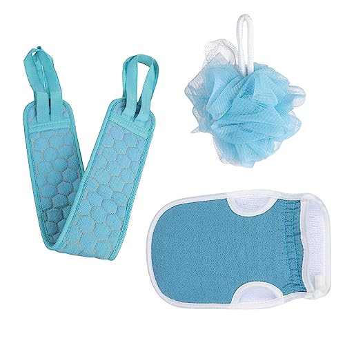 DRESSOOS 3stücke Dekontaminations-badekugel Mit Langes Rückentuch Badeschrubber Und Tragbares Badetuch Als Badeset Für Frauen Und Männer von DRESSOOS