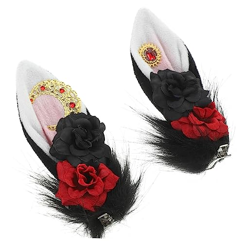 DRESSOOS Haarspangen Tierohren Haarnadel Mädchen Blume Haarschmuck Frauen Vintage Hochzeit Party Cosplay von DRESSOOS