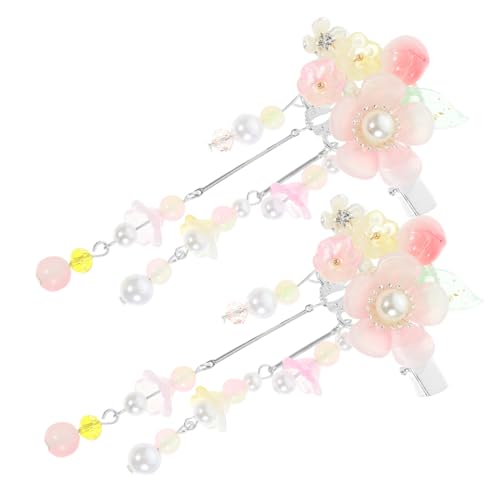 DRESSOOS Kombination Von Haarspangen Für Frauen Süße Blumenhaarklammern Mit Quasten Vielseitiger Haarschmuck Für Mädchen Für Tägliches Tragen Und Besondere Anlässe - Rosa von DRESSOOS