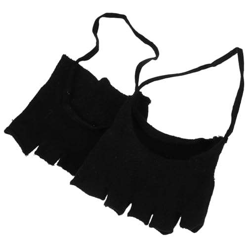 DRESSOOS 1 Paar Fäustlinge 5-zehen-socke Halbe Socken Für Frauen Weiße Crew-socken Kompressionssocken Damen Zehensocke Wärmer Zehentopper Socken Damen Fersensocken Slipper Black Baumwolle von DRESSOOS