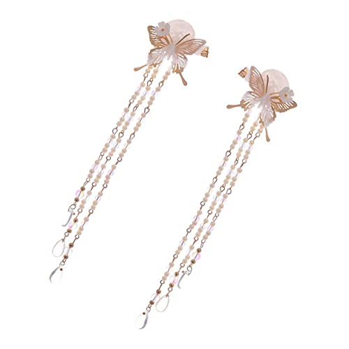 DRESSOOS Eleganter Schmetterlingsquastenclip Für Mädchen Ein Paar Retro-haarspangen Haarnadel- Stilvolles Haarschmuck-accessoire von DRESSOOS