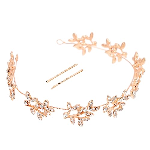 DRESSOOS 1 Satz Braut-diamant-stirnband Stirnband Aus Kristall Perlenstirnbänder Für Frauen Kopfschmuck Für Die Braut Blumenblatt-stirnband Braut Haarreifen Legierung Fräulein Mädchen Krone von DRESSOOS