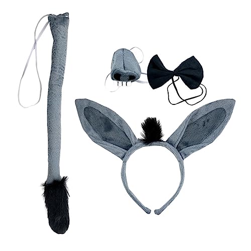 DRESSOOS Esel Kostüm Mit Stirnband Nase Und Bowtie Für Kinderpartys Geburtstage Halloween Fotografieren Für Jungen Mädchen von DRESSOOS