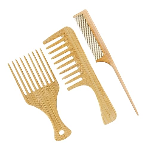 DRESSOOS Haarkamm Männer Bambuskämme Mit Breiten Stylingkämme Aus Hochwertigem Material Professionelle Friseurwerkzeuge Für Haarstyling von DRESSOOS