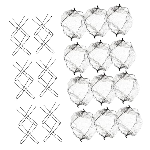 DRESSOOS 1 Satz Haarnetz Zubehör Haarschmuck Für Damen Haarknoten Abdecknetz Service Duttabdeckung Mit Elastischem Band Haarknotennetz Netze Frauen Perückenhaar-mesh-kappen Black Stoff von DRESSOOS