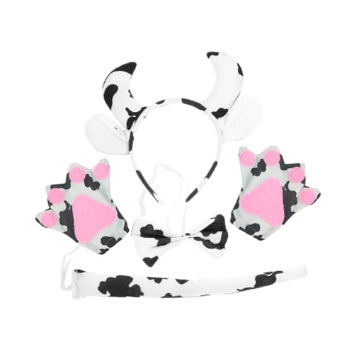DRESSOOS Tierkostüm-requisiten-set Flauschige Kuhschwanz-fliege Und Ohren-stirnband Für Cosplay von DRESSOOS