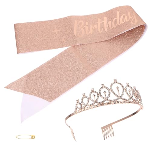 DRESSOOS Kronen-haar-schultergurt-set Party-requisiten Für Die Geburtstagskönigin Einheitsgröße Bezaubernd Und Attraktiv von DRESSOOS