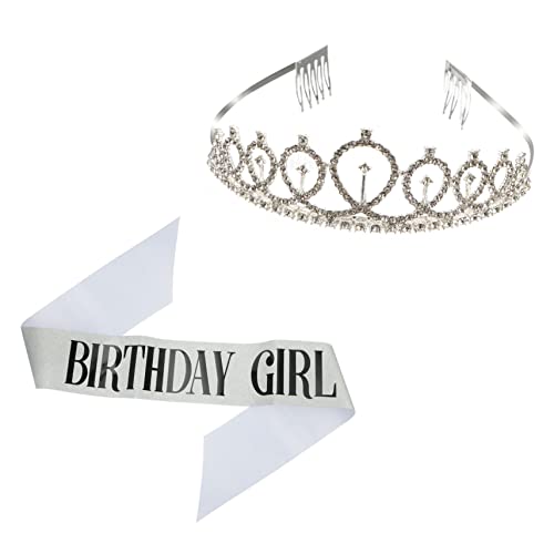 DRESSOOS 1 Satz Partydekoration Stoffschärpe Alles Zum Geburtstagsgeschenke Geburtstagsfeierzubehör Für Frauen Geburtstagsschärpe Für Frauen Strasssteine Silver Legierungsmaterial von DRESSOOS