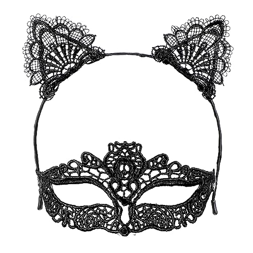 DRESSOOS 1 Satz Spitzen-Stirnband-Set Fröhliches Halloween-Stirnband Festival beängstigend Haargummis dessous-sets für damen Stirnband mit Tierohren kreativer Tierohr-Haarreifen einzigartig von DRESSOOS