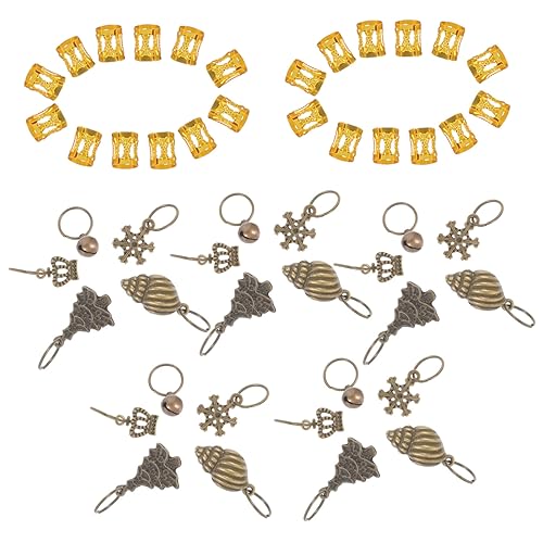 DRESSOOS Feder Strähnen Haare 1 Set Dreadlocks Ringe Haar Für Zöpfe Verstellbare Haarschmuck Zubehör Hollow Out Haar Clips Für Dreadlocks Und Flechtfrisuren Braid Accessories Für Frauen von DRESSOOS