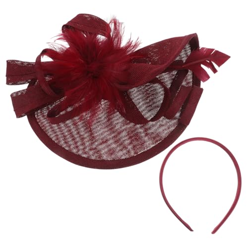 DRESSOOS Eleganter Fascinator-hut Für Brautpartys Kopfbedeckung Für Frauen Haarspange Kopfschmuck-set Mini-hut Für Hochzeits-teeparty von DRESSOOS