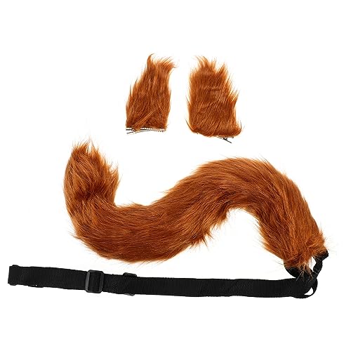 DRESSOOS 1 Set Falsche Fuchsohren Haaraccessoire Mit Schwanzclip Niedliches Party Haarband Für Cosplay Und Kostüme von DRESSOOS