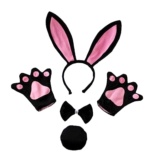 DRESSOOS 1 Set Tierhaarreifen Mit Ohren Fliege Und Handschuhen Für Rabbit Thema Cosplay Party Zubehör Größe 2 DRESSOOS 1 Set Tierhaarreifen Mit Ohren Fliege Und Handschuhen Für Rabbit Thema Cosplay Party Zubehör Größe 2 von DRESSOOS