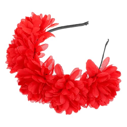 DRESSOOS 1stück Hochzeitsblumen Haarkranz Für Damen Elegantes Leichtes Haarschmuck-accessoire Rot Für Hochzeiten Partys Und Fotoshootings Um Look Der Braut Zu Vervollständigen von DRESSOOS