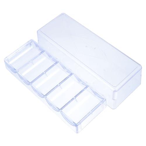 DRESSOOS Transparente Aufbewahrungsbox Für Mahjong Chips Organizer Hülle Spiel Chip Container Sichtbar Und Praktisch Deckel Für Einfache Lagerung Großes Fassungsvermögen Für Fünf-Raster-des von DRESSOOS