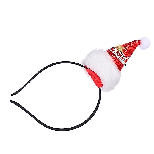 DRESSOOS 1stk Kopfbedeckung Weihnachtsmütze-stirnband Schönes Stirnband Für Weihnachten Haarschmuck Pailletten-hut-stirnband Weihnachts-cosplay-haarband Fräulein Haarring Pop Plastik von DRESSOOS