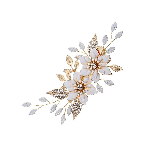 DRESSOOS 1stück Braut Haarschmuck Haarkamm Mit Kristallen Und Blumenverzierung Goldene Haarspange Für Hochzeiten Partys Und Feste Elegantes Braut-accessoire Für Einen Strahlenden DRESSOOS 1stück Braut Haarschmuck Haarkamm Mit Kristallen Und Blumenverzierung Goldene Haarspange Für Hochzeiten Partys Und Feste Elegantes Braut-accessoire Für Einen Strahlenden von DRESSOOS