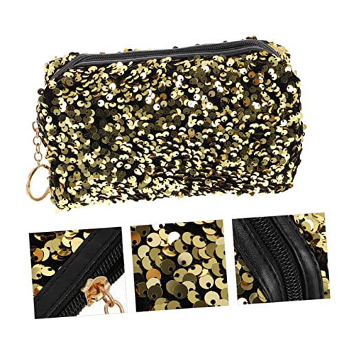 DRESSOOS Kosmetik Beutel Mit Pailletten Reise-Kosmetiktasche Für Damen Glänzende Schminktasche Großes Fassungsvermögen Leicht Zu Tragen Mit Reißverschluss von DRESSOOS