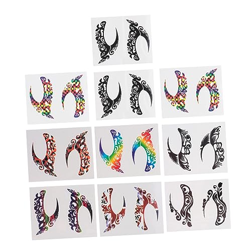 DRESSOOS 10 Paare Kunst Augen Make Up Aufkleber Festival Eyeliner Sticker für Leichte und Haltbare Augen Make Up Dekoration für Karneval und Kostümpartys von DRESSOOS