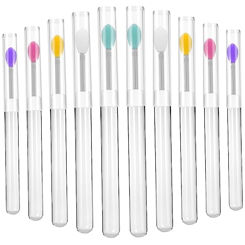 DRESSOOS Schmink Pinselsets 10 Stk Lippenapplikator Aus Fussel Aufkleber Glanz Gesicht Bausatz Eyeliner Lockenwickler Textmarker Mikrobürste Lidschatten Lippenstiftpinsel Kieselgel von DRESSOOS
