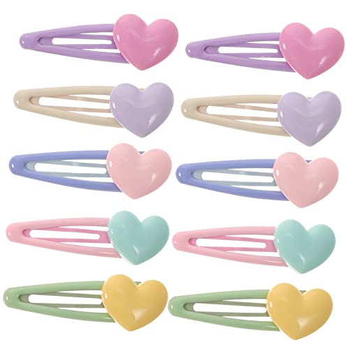 DRESSOOS 10stücke Herz Haarspange Bunte Haar Clips Seitenspangen Haar Styling Zubehör Für Frauen Mädchen Geburtstag Hochzeit Party Wear von DRESSOOS