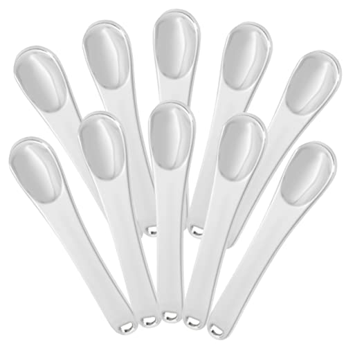 DRESSOOS 10 Stück Gesichtscreme Löffel Metall Spatel Für Augencreme Lotion Scooper Kosmetikspatel Für Hautpflege Reisegröße Geschmackneutral Rostfrei von DRESSOOS