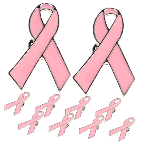 DRESSOOS 10 Stück Rosa Schleifen Broschen Brustkrebs bewusstseins anstecknadeln für Frauen Langlebige Pins zur Gesundheitsförderung für Gruppen und Events von DRESSOOS