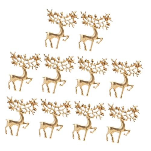 DRESSOOS 10 Stück Teiliges Elchbroschen Mattgoldene Legierungs Anstecknadeln Modische Weihnachtskostüm Pins Stilvolle Reversschmuck für Damen Vielseitige Kleidung Accessoires DRESSOOS 10 Stück Teiliges Elchbroschen Mattgoldene Legierungs Anstecknadeln Modische Weihnachtskostüm Pins Stilvolle Reversschmuck für Damen Vielseitige Kleidung Accessoires von DRESSOOS