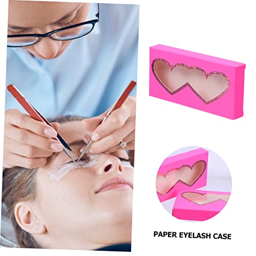 DRESSOOS 10 Stück Teiliges Herzförmige Papier Wimpernbox mit Transparentem Sichtfenster Kompakter Sicherer Aufbewahrungsbehälter für Falsche Wimpern Tragbarer Eyelash Organizer für von DRESSOOS