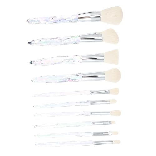 DRESSOOS 10-teiliges Make-up-pinsel-set Mit Kristallgriff Faser-make-up-tool Für Grundierung Lidschatten Weiche Nylonfaser Tragbar Wiederverwendbar DRESSOOS 10-teiliges Make-up-pinsel-set Mit Kristallgriff Faser-make-up-tool Für Grundierung Lidschatten Weiche Nylonfaser Tragbar Wiederverwendbar von DRESSOOS