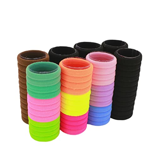 DRESSOOS 100stücke Gummibänder Kindergummibänder Pferdeschwanzhalter Haargummis Haarseil Hochelastisch Für Erwachsene Und Junge Mädchen Gemischte Farben von DRESSOOS